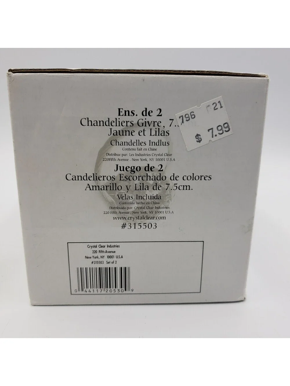 Celebration Taper Candle Holders In Box Frosted Glass Bunny Rabbits Easter
